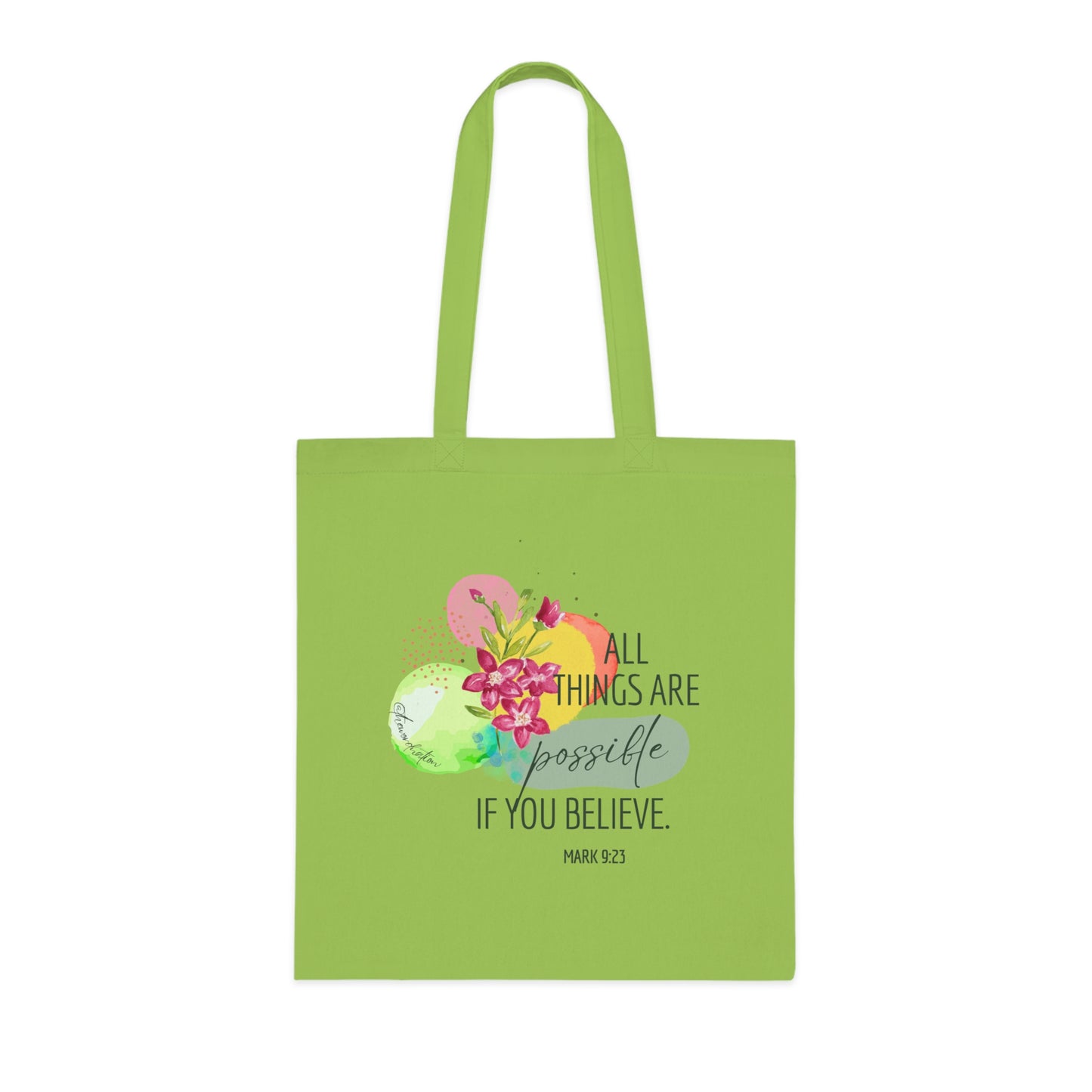 Inspirational Quote Cotton Tote Bag, Motivational Gift, Eco-Friendly Shopping Bag, Bible Verse Tote, Everyday Use