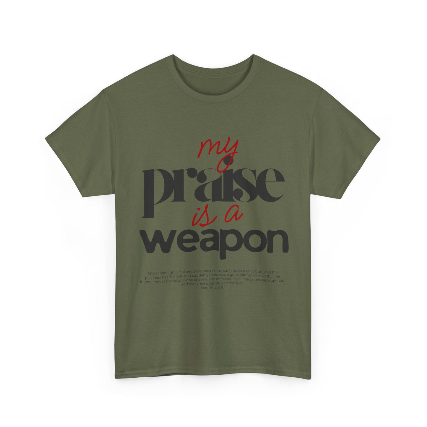 TWN My faith is a weapn Faith-Inspired Unisex Heavy Cotton Tee, Comfortable & Versatile Shirt for Everyday Wear