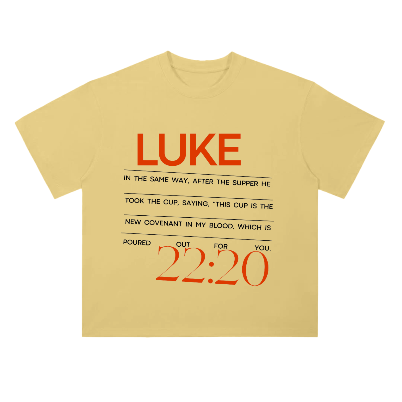 Luke 22:20 Heavyweight Drop Shoulder Cotton T-Shirt