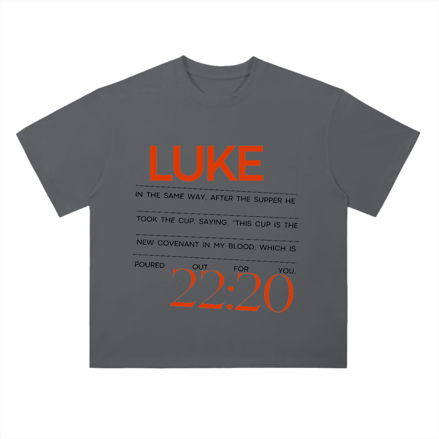 Luke 22:20 Heavyweight Drop Shoulder Cotton T-Shirt