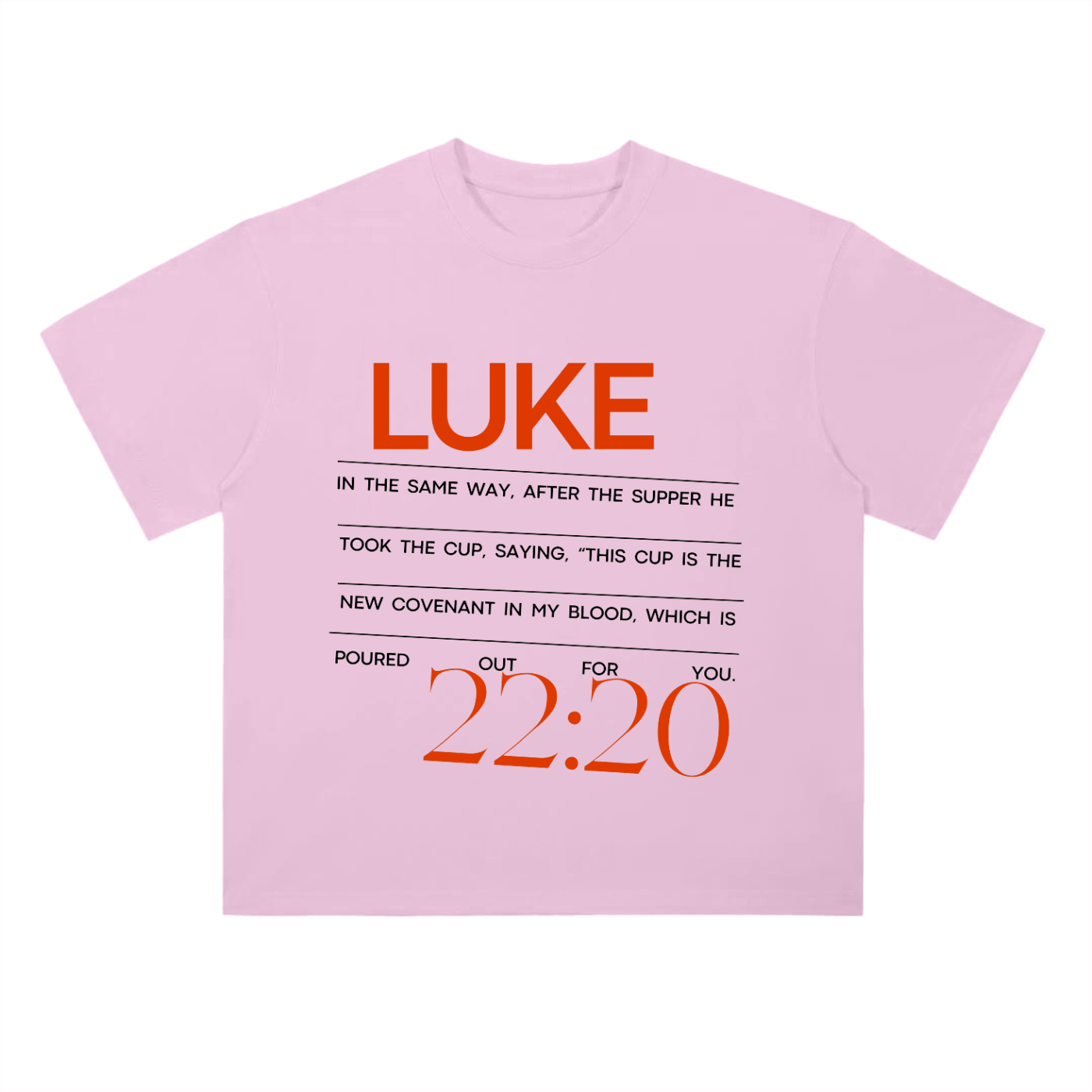 Luke 22:20 Heavyweight Drop Shoulder Cotton T-Shirt