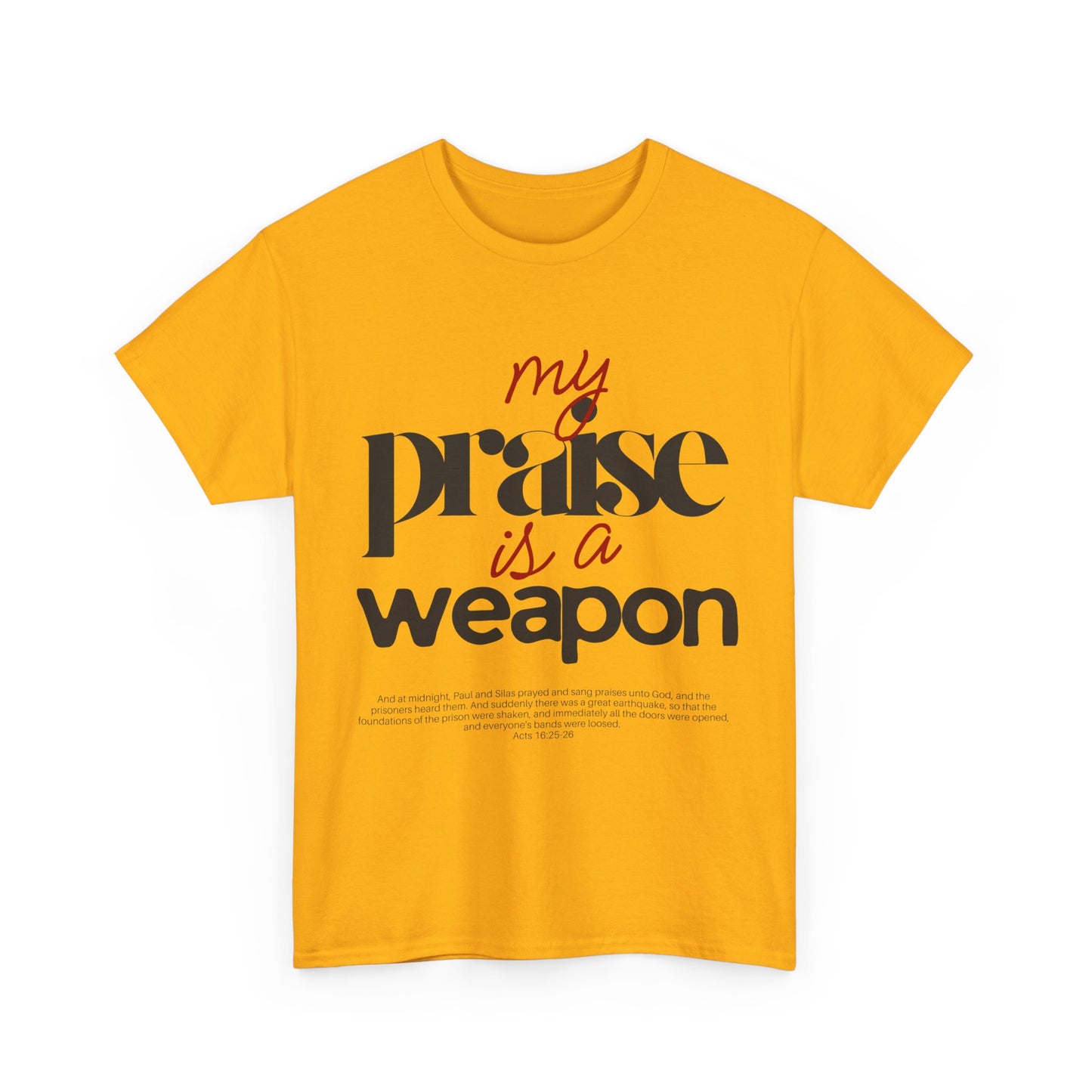 TWN My faith is a weapn Faith-Inspired Unisex Heavy Cotton Tee, Comfortable & Versatile Shirt for Everyday Wear