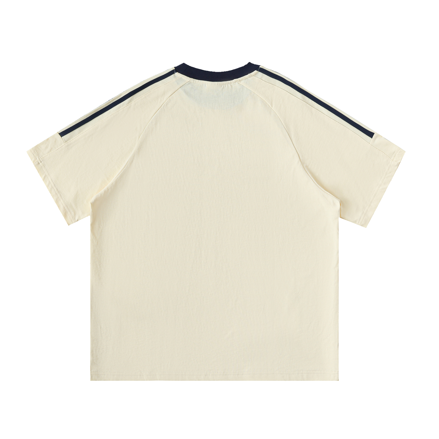 The Word Nation Contrast Tape Crewneck Cotton T-Shirt | Jesus Christ Champion Design Jersey Unisex