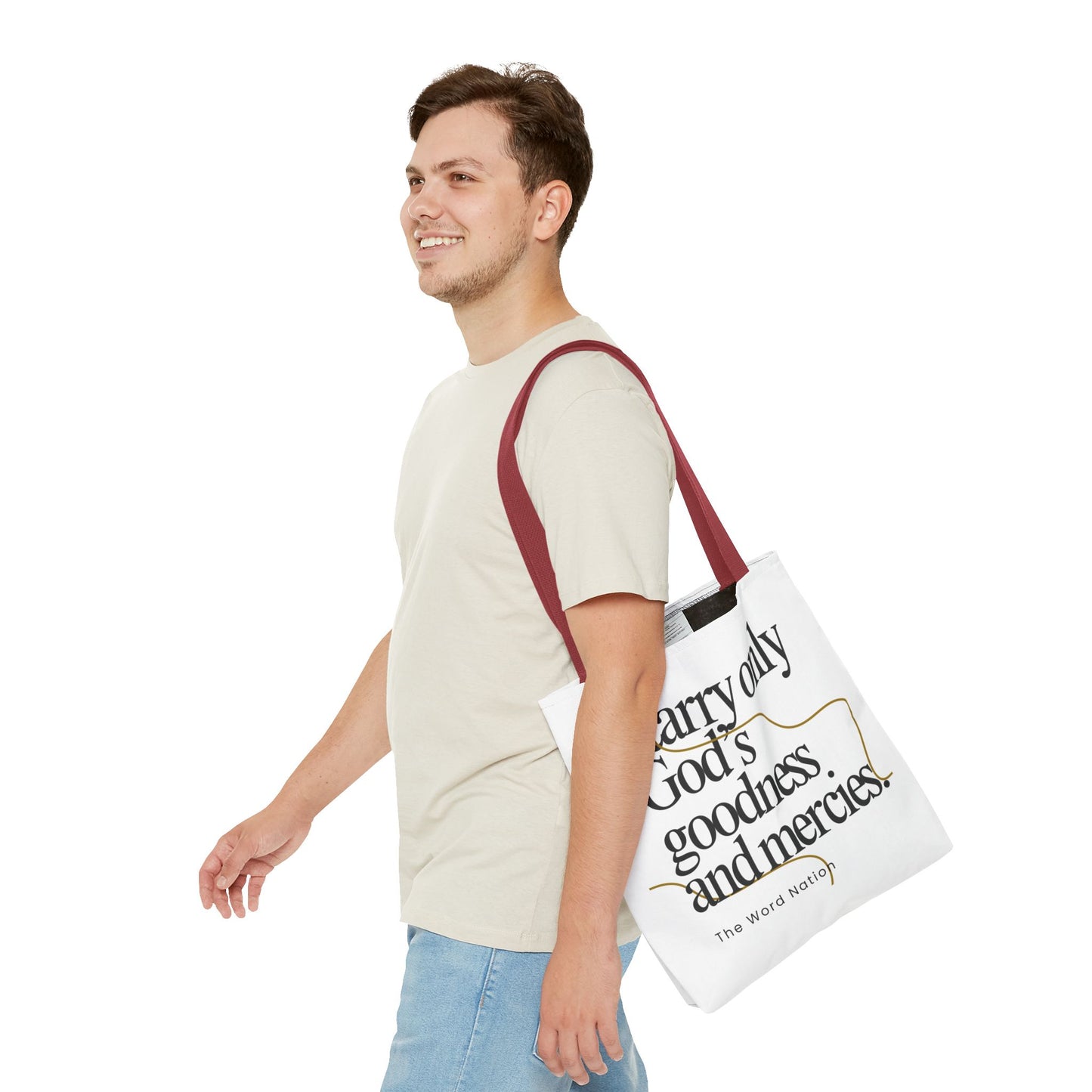 Inspirational Tote Bag, Faithful Gift, Motivational Shopping Bag, Christian Message, Everyday Use, Spiritual Quote