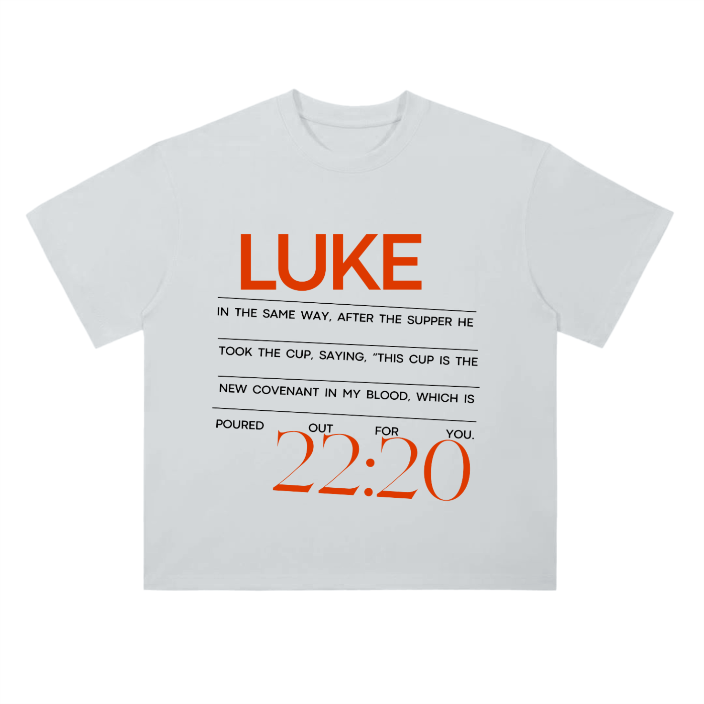 Luke 22:20 Heavyweight Drop Shoulder Cotton T-Shirt