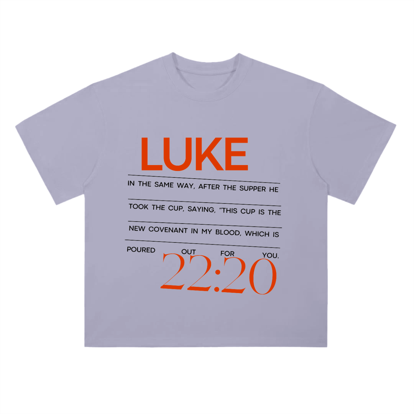 Luke 22:20 Heavyweight Drop Shoulder Cotton T-Shirt