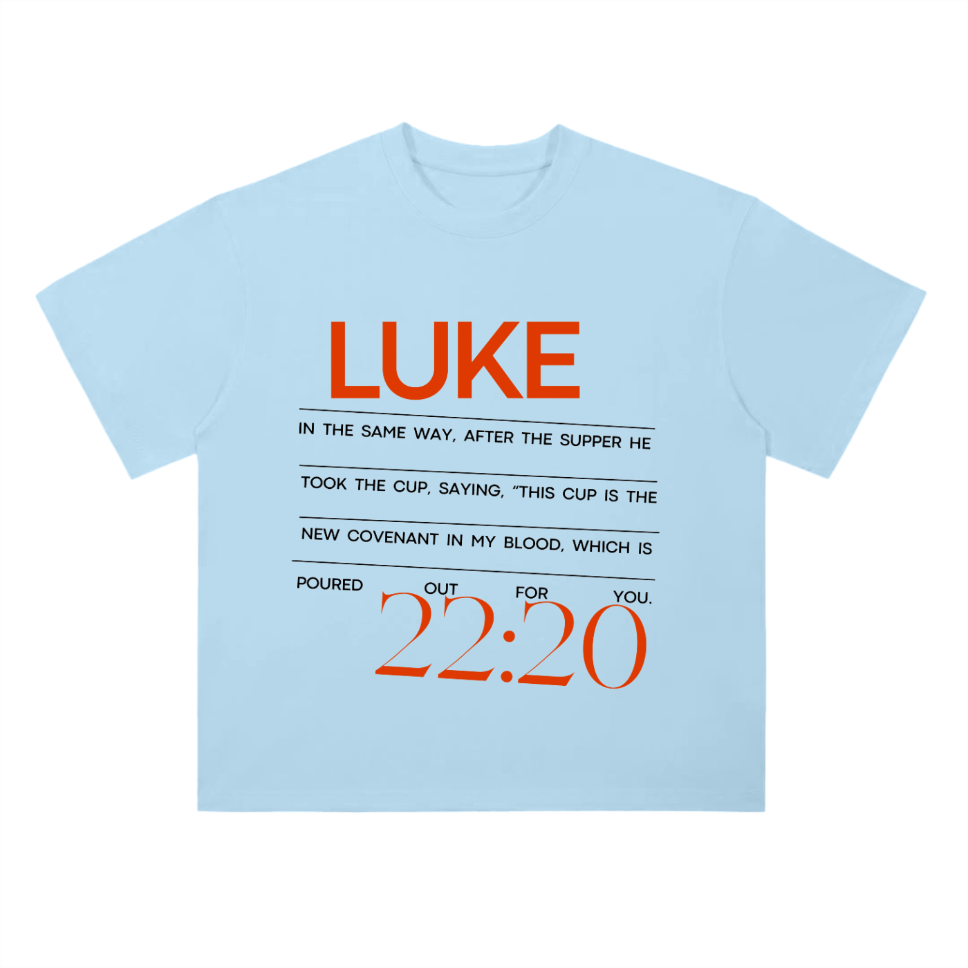 Luke 22:20 Heavyweight Drop Shoulder Cotton T-Shirt