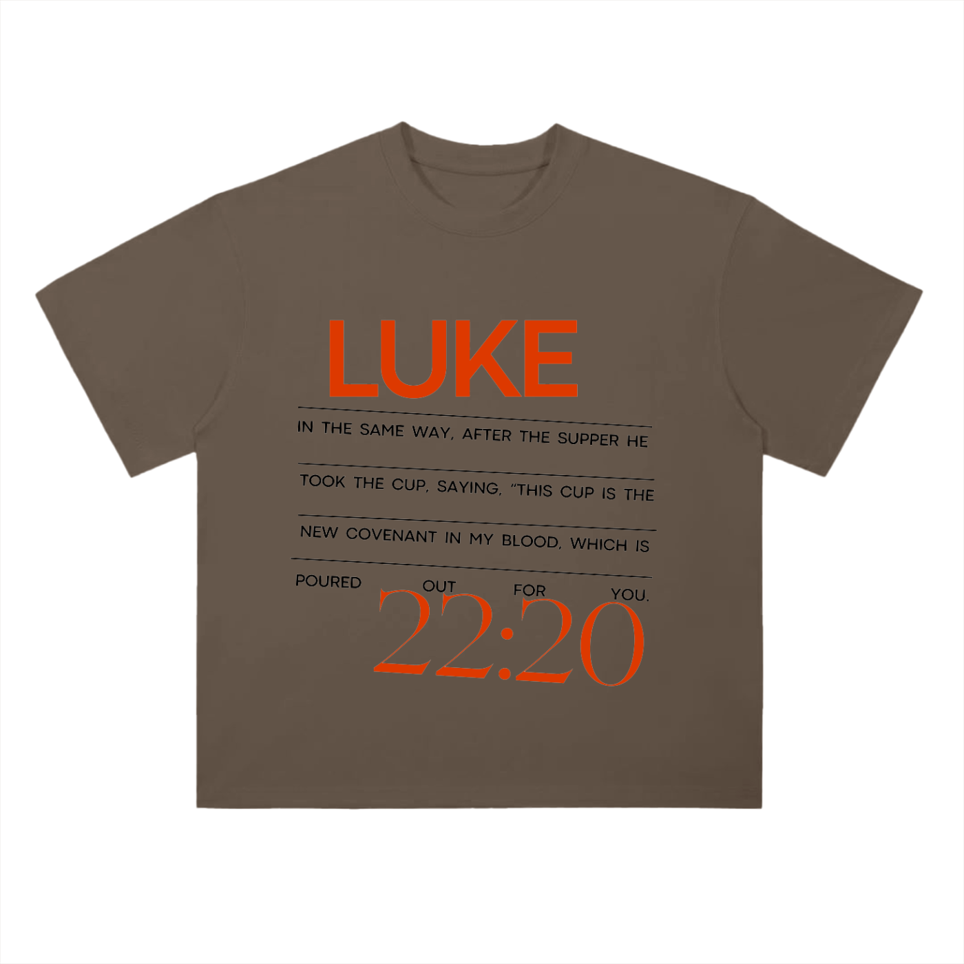 Luke 22:20 Heavyweight Drop Shoulder Cotton T-Shirt