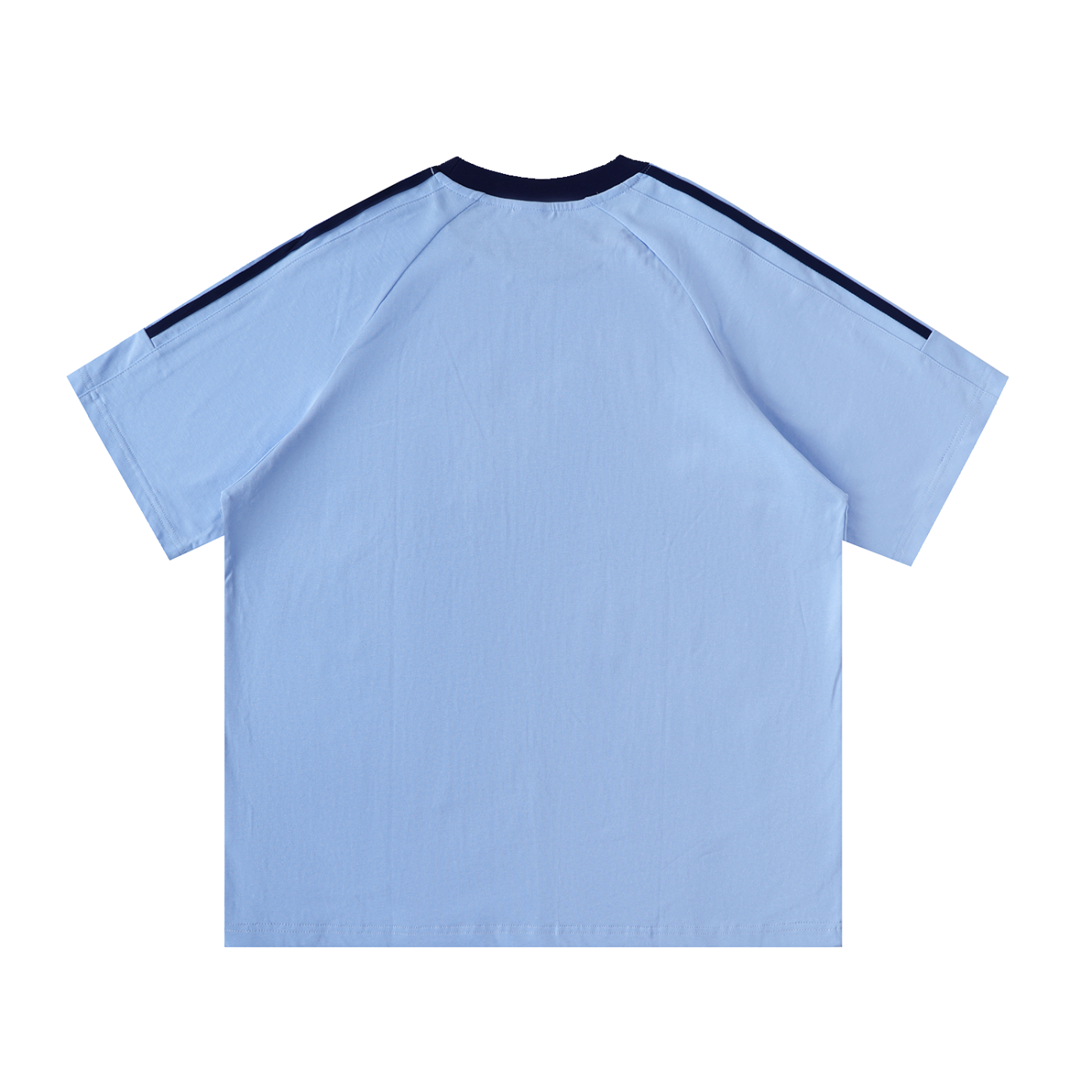 The Word Nation Contrast Tape Crewneck Cotton T-Shirt | Jesus Christ Champion Design Jersey Unisex