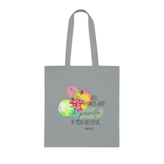 Inspirational Quote Cotton Tote Bag, Motivational Gift, Eco-Friendly Shopping Bag, Bible Verse Tote, Everyday Use