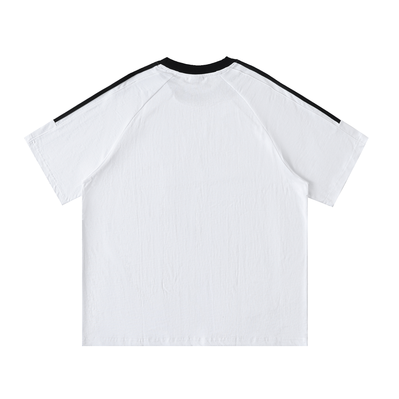 The Word Nation Contrast Tape Crewneck Cotton T-Shirt | Jesus Christ Champion Design Jersey Unisex