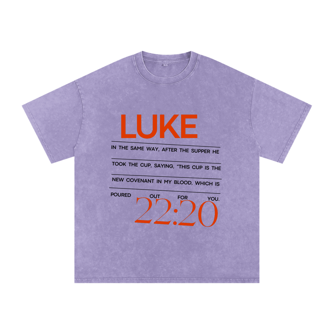 The Word Nation Acid Wash Oversize T-Shirt - 250 GSM | Luke 22:20 Inspirational design Unisex
