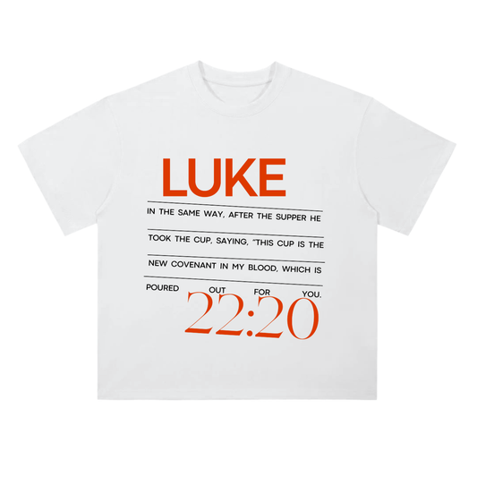 Luke 22:20 Heavyweight Drop Shoulder Cotton T-Shirt