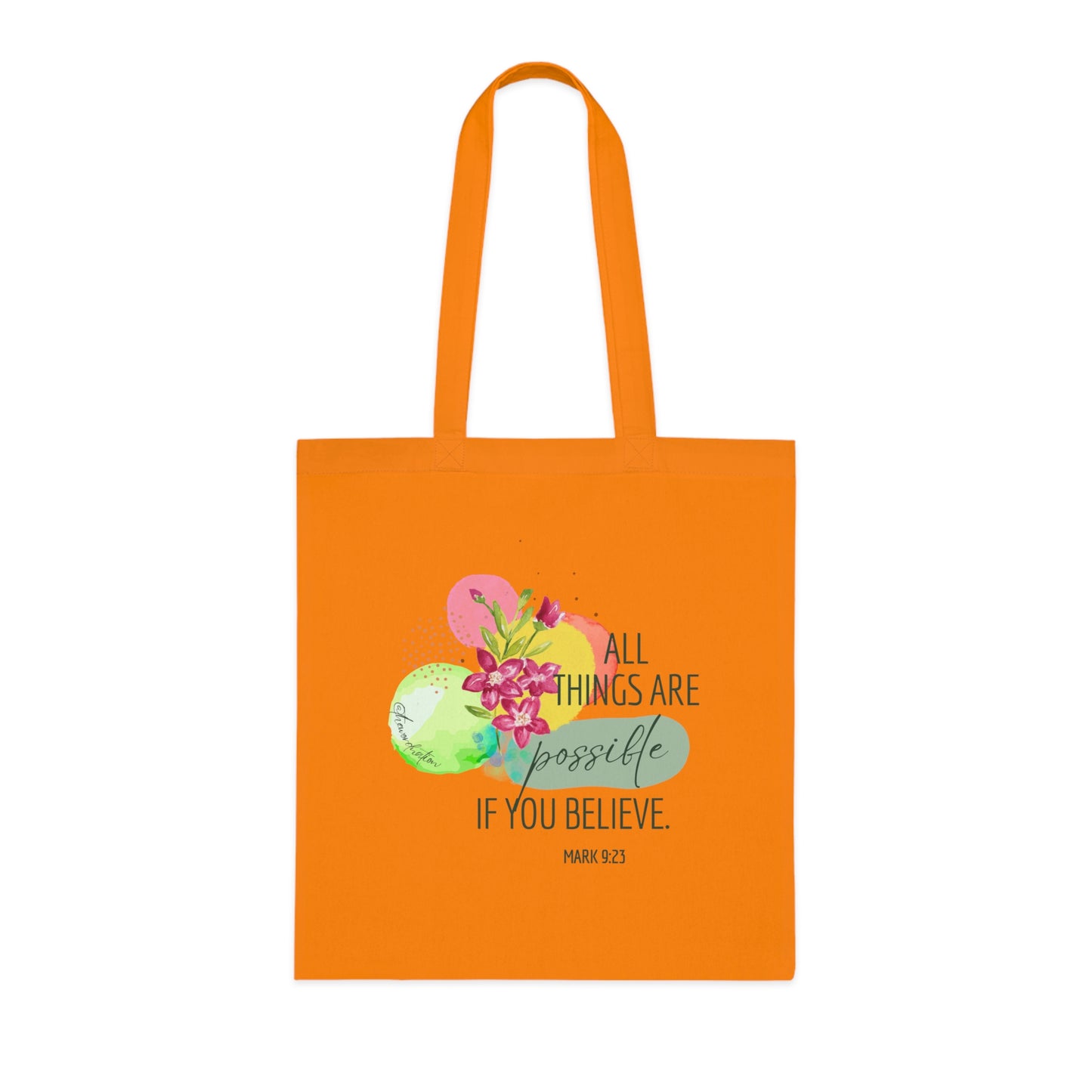 Inspirational Quote Cotton Tote Bag, Motivational Gift, Eco-Friendly Shopping Bag, Bible Verse Tote, Everyday Use